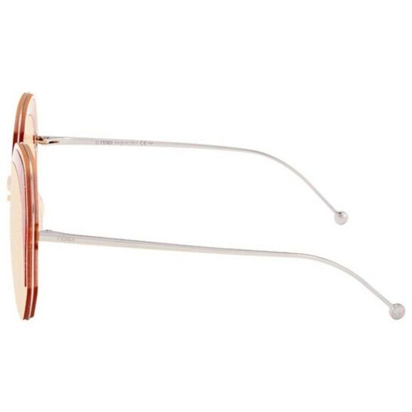 Fendi Orange Silver Ff0358/S40g Geometric Women\'s Anti-reflective Sunglasses